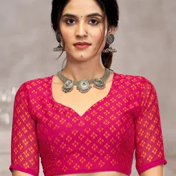 KALINI Pink Chiffon Printed Daily Wear Saree image 4