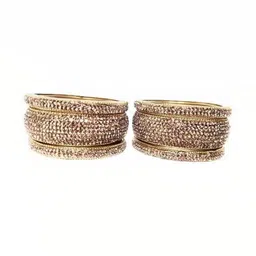 LLL FASHION Set Of 2 Multi Glass Artificial Stones Bangle image 2