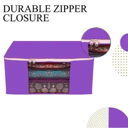 AMAK INC Purple Fabric Multi-Utility Wardrobe Organisers image 3