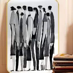 SAF Black & Grey MDF Abstract Wall Art image 2