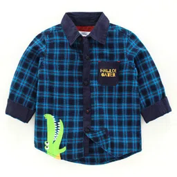 Babyoye Cotton Full Sleeves Shirt Checked - Blue-picture-20