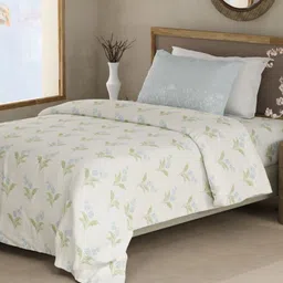 Boutique Living India Valatia White Printed Cotton 200TC Single Bedsheet Set 2.2 m x 1.5 m-picture-20