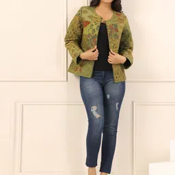 SANSKRUTIHOMES Women Floral Lightweight Quilted Jacket with Patchwork-picture-41