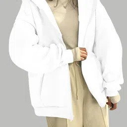 Mast & Harbour Women Solid Hooded Front-Open Sweatshirt-picture-39