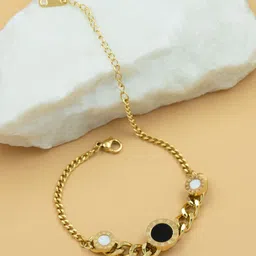 ARTKLIM Stainless Steel Gold-Plated Anti Tarnish Chunky Chain Wraparound Bracelet-image-90
