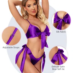 Beera Women Low Coverage Bow-Tie Swim Bikini Set image 4