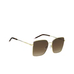 HUGO Women Brown Lens & Gold-Toned Square Sunglasses with-picture-17