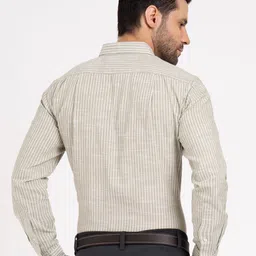 Red Tape Men Slim Fit Vertical Striped Button-Down Collar Pure Cotton Formal Shirt image 3