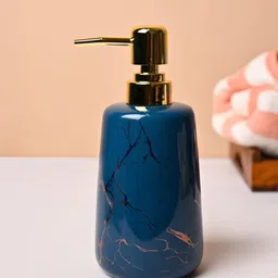 MARKET99 Blue Abstract Printed Glossy Ceramic Soap Dispenser-picture-24