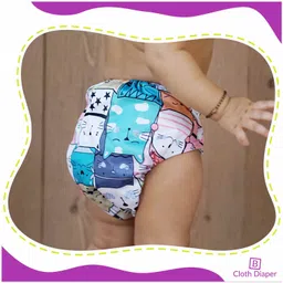 Bembika Reusable Printed Cloth Diapers Pack of 4 - Multicolor image 2