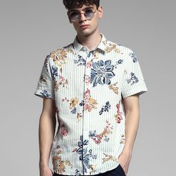 Jack & Jones Men Spread Collar Floral Printed Cotton Casual Shirt-picture-41