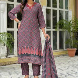 VASVI Women Ethnic Motifs Printed Kurta with Trousers & Dupatta image 2