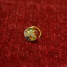SHREEVARAM Rhodium-Plated Cubic Zirconia Ring Nosepin-picture-12