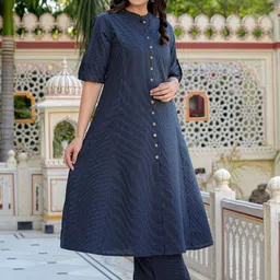 KALINI Women Striped Regular Kurta with Palazzos image 4