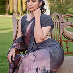 DIVASTRI Ethnic Motifs Satin Saree image 3