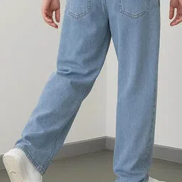 Prozo Men Relaxed Fit Mid-Rise Low Distress Jeans image 2