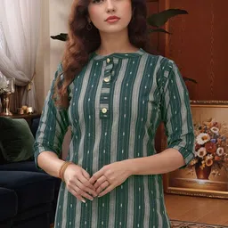 Anouk Rustic Women Striped Kurta image 4