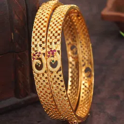 Anouk Set Of 2 Gold-Plated American Diamond Studded Bangles-picture-17