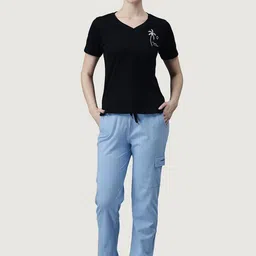 PRRODALITY Women's Coconut Tree Print Tee & Sky Blue Bottoms Co-ord-picture-33