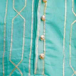 Piccolo Full Sleeves Striped Kurta With Pajama - Green image 4