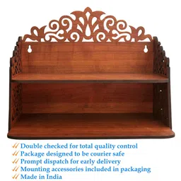 Teak Finish Wooden Home Temple By Heartily image 2