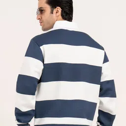 Red Tape Men Striped Shirt Collar Sweatshirt image 4