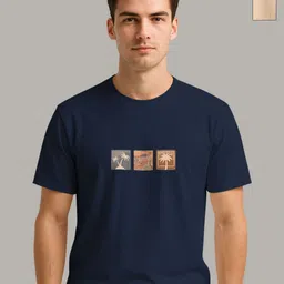 BULLMER Men Pack of 2 Graphic Printed Round Neck Cotton T-shirts-image-10