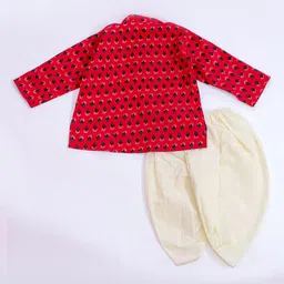 KID1 Boys Floral Printed Regular Pure Cotton Kurta with Dhoti Pants image 4