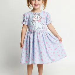 White World Floral Print Puff Sleeve Fit & Flare Dress-picture-30