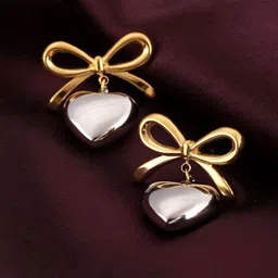 PALMONAS 18k Gold-Plated Contemporary Stainless Steel Drop Earrings-picture-50