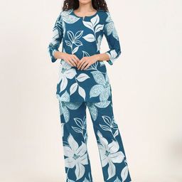 7Threads Prinred V Neck Top With Trousers Co-Ords-picture-13