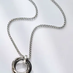 PASU FASHION Silver-Plated Circular Pendants with Chains-picture-34