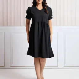 CLOTHING CLOSET Women Puff Sleeve Fit & Flare Dress-picture-35