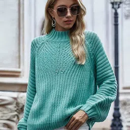 StyleCast Women Ribbed High Neck Pullover-image-88