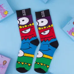 NoFoMo Monster Unisex Printed Crew-Length Odour-Free Socks-image-62