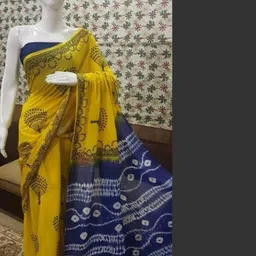 Pinkcity Trade World Yellow Pure Cotton Ikat Sarees-picture-23