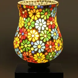 Aura White Wood Traditional Abstract Shaped Table Lamp image 5