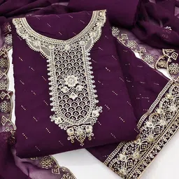 LeeliPeeri Designer Embroidered Unstitched Dress Material-image-58