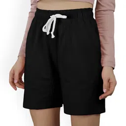 NOTWILD Women Printed Low-Rise Shorts-image-59