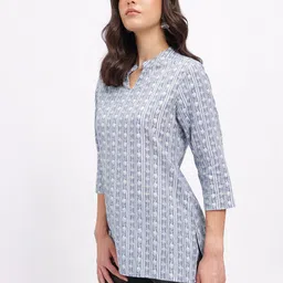 Anouk Rustic Ethnic Motifs Printed Pure Cotton Mandarin Collar Straight Kurti image 4