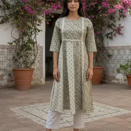 Rangita Women Abstract Printed Daily A-Line Cotton Kurta-image-5