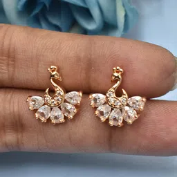 MEIRA JEWELLERY Gold-Plated Artificial Stones Studded Contemporary Studs-picture-36