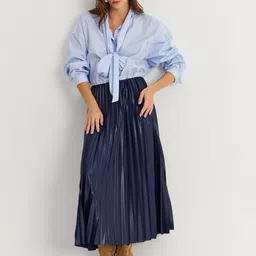 Cool & Sexy A-Line Pleated Midi Skirt image 4