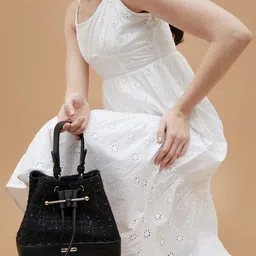Ginger by Lifestyle PU Structured Handheld Bag with Bow Detail image 5