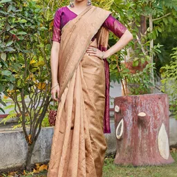 SATYAM WEAVES Woven Design Zari Silk Cotton Handloom Banarasi Saree-image-63