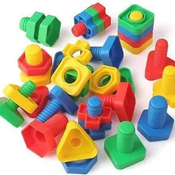 zokato Nuts&Bolts Blocks For Kids&Toddlers-Shape&Colour Matching Screw Educational image 4
