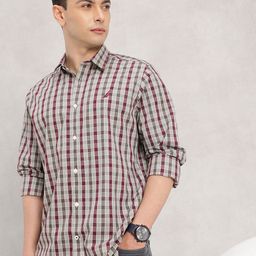 Nautica Pure Cotton Classic Fit Checked Casual Shirt-picture-17