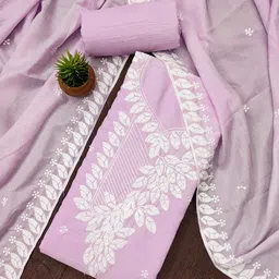 rangtulika ethnics Rangtulika Floral Embroidered Thread Work Unstitched Dress Material-picture-22