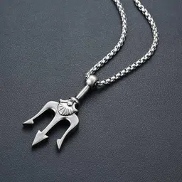 Ringzinnie Unisex Silver-Plated Trishul Pendant-picture-48