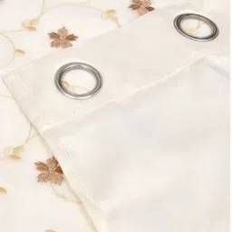 Aura Cream 2 Pieces Floral Black Out Window Curtain image 4